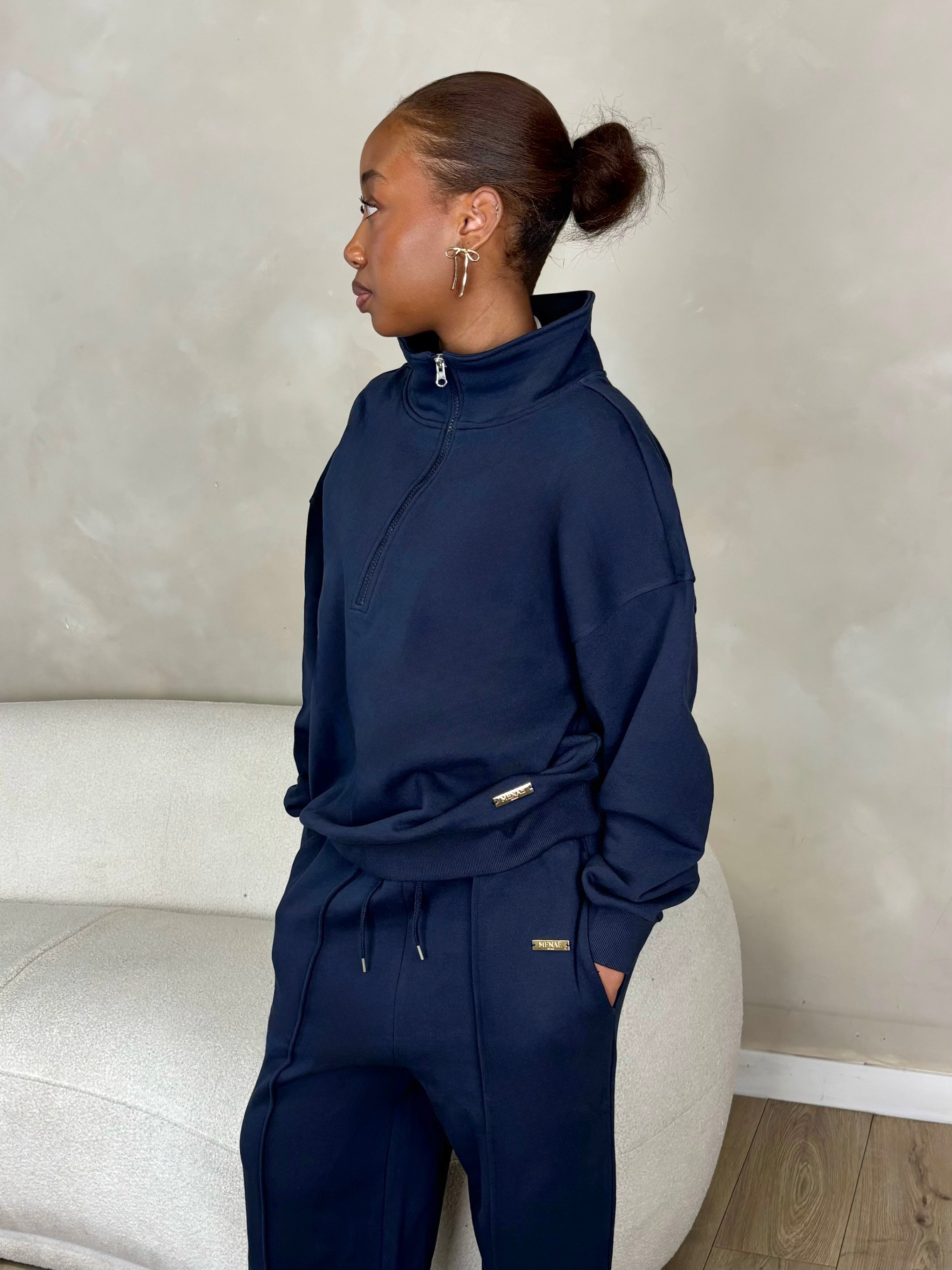 Signature Half-Zip In Navy