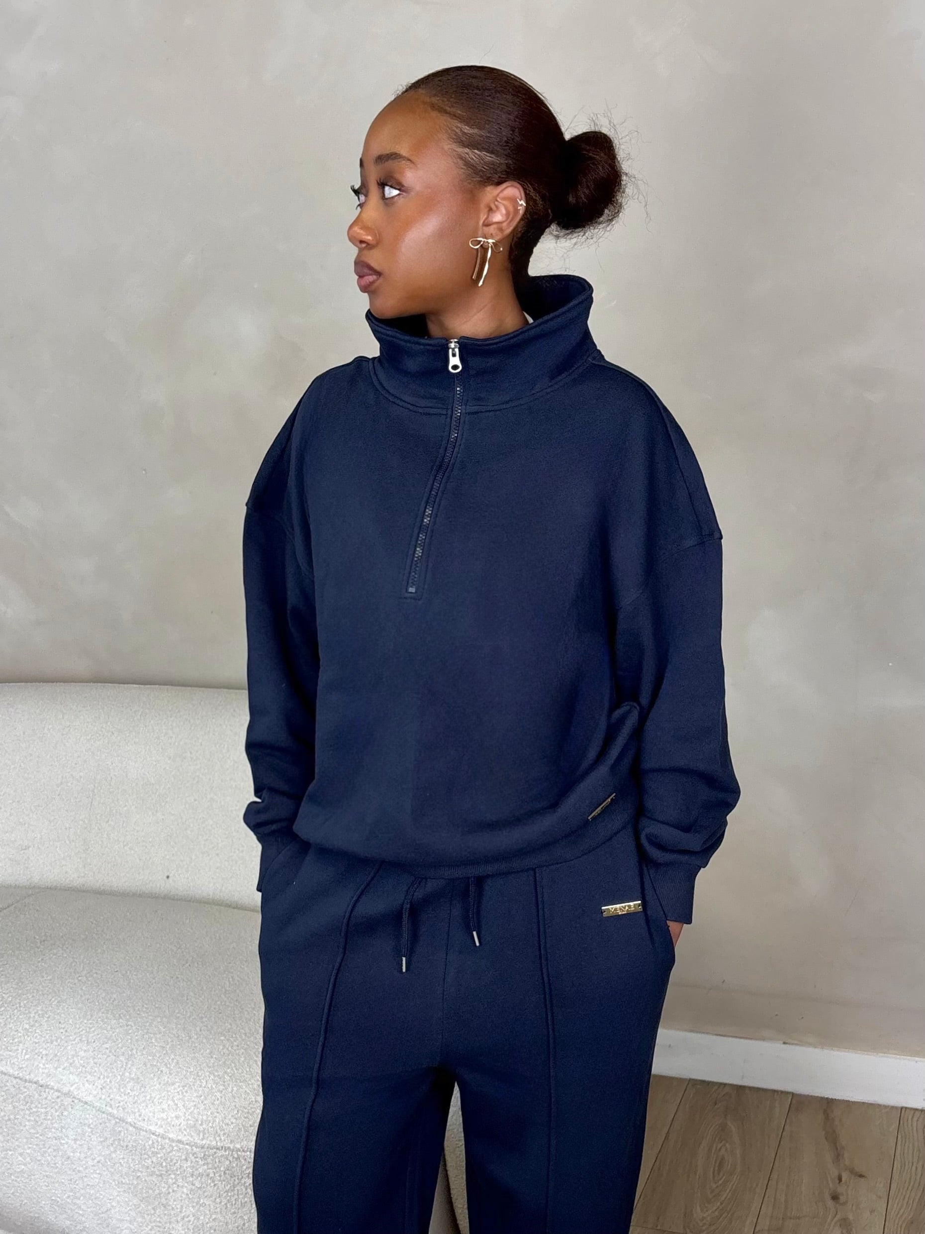 Signature Half-Zip In Navy