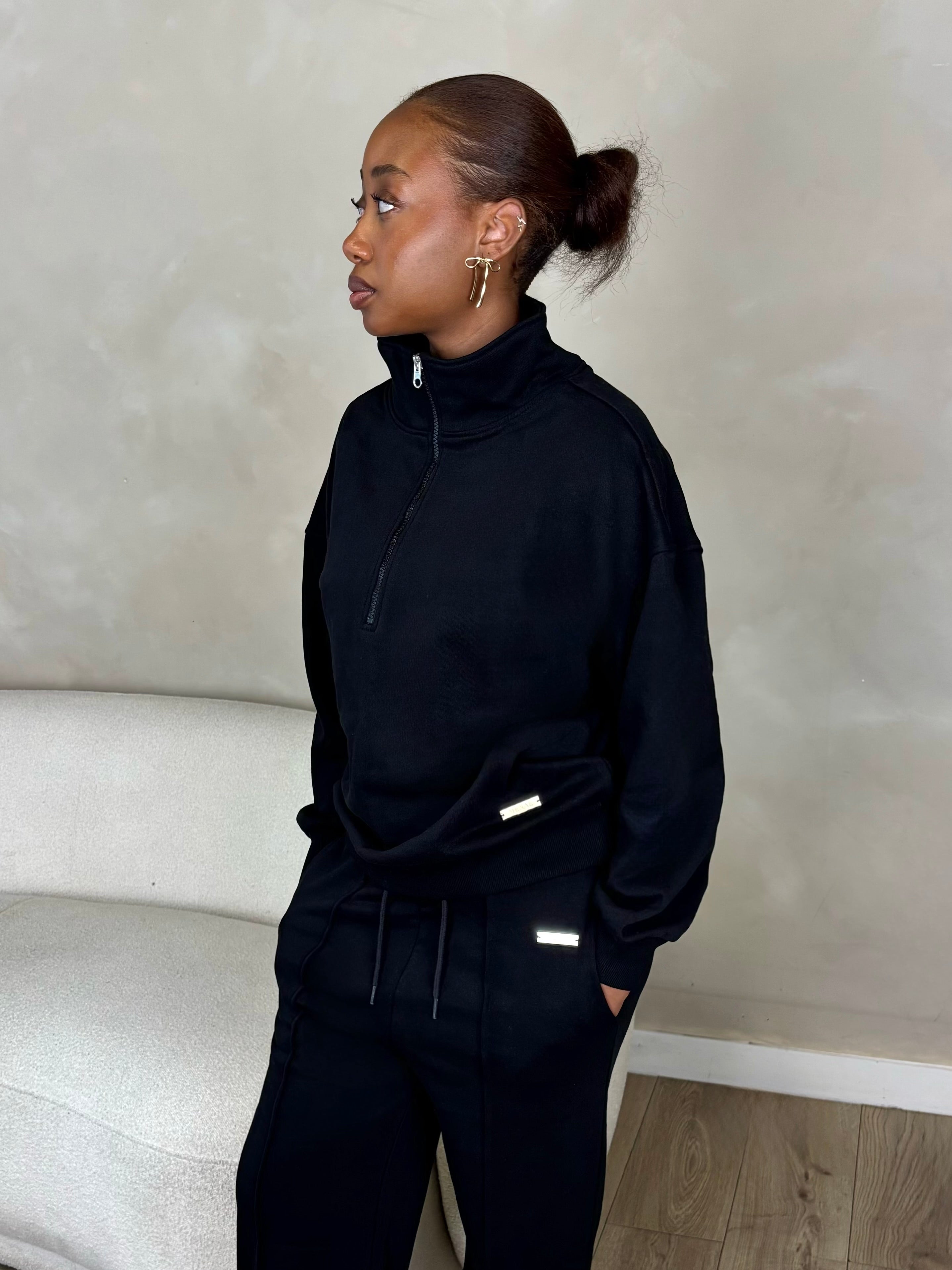 Signature Half-Zip In Black